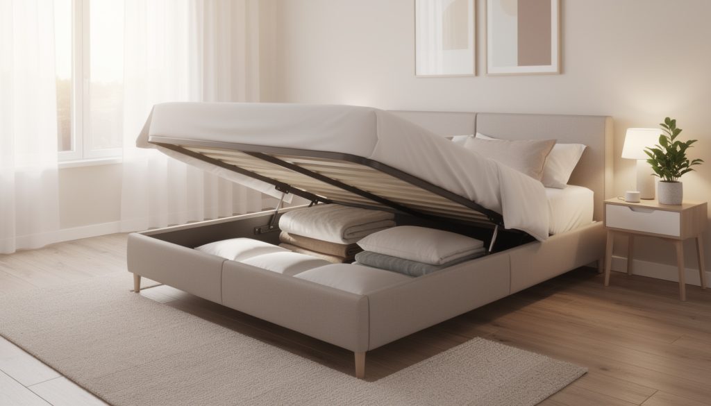 découvrez notre lit coffre 160x200, alliant confort et espace de rangement optimal pour organiser votre chambre avec style et praticité.