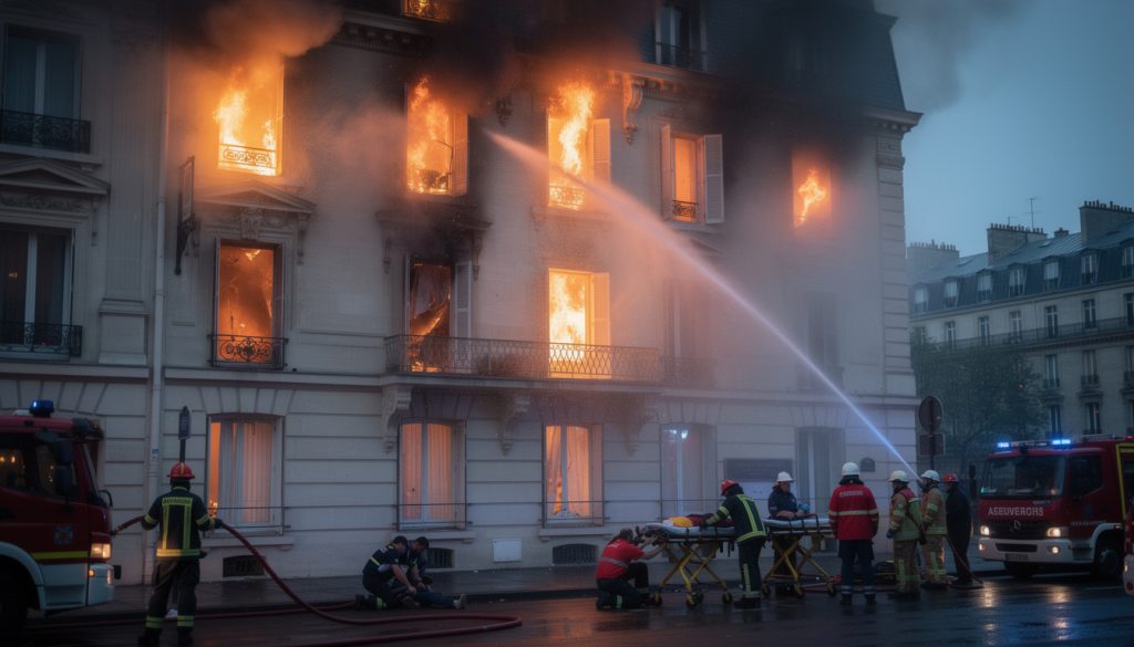 un incendie spectaculaire s'est déclaré dans un immeuble parisien, causé par un chargeur défectueux, faisant 10 blessés. découvrez les détails de cet accident et les mesures prises.