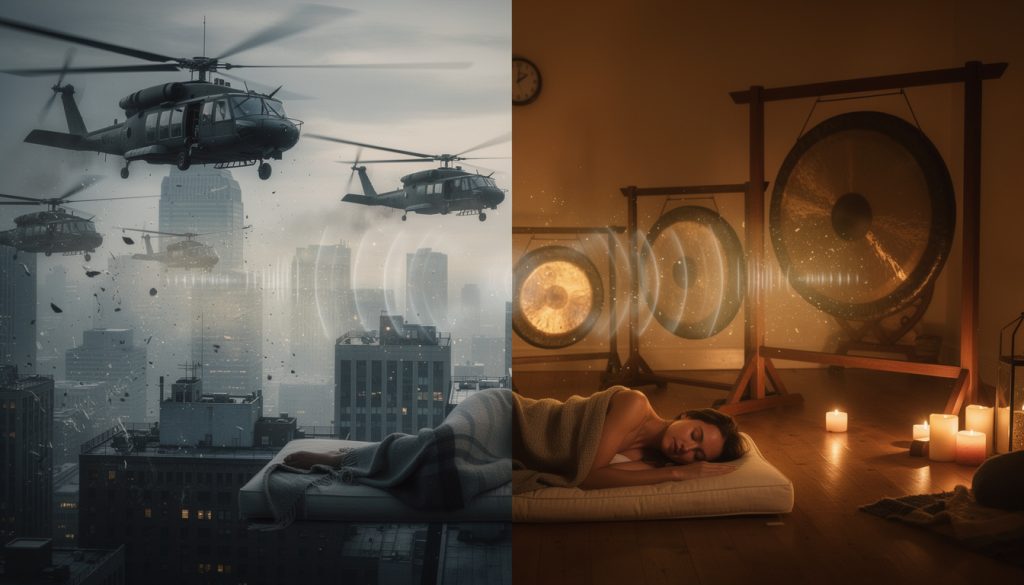 Du vacarme des hélicos au sommeil profond : notre expérience immersive du gong bath, la relaxation par les vibrations sonores découvrez notre expérience immersive du gong bath, une méthode de relaxation profonde par les vibrations sonores, idéale pour apaiser l'esprit du vacarme quotidien au sommeil réparateur.