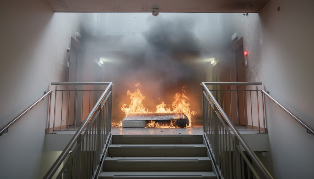 un incendie déclenché par un matelas en feu dans la cage d’escalier d’un immeuble à gaillard, en haute-savoie, a provoqué une alerte et l'intervention des secours.